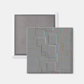 Geometrische Kunst "Cyber Gothic" Magnet (Vorderseite/Rückseite)