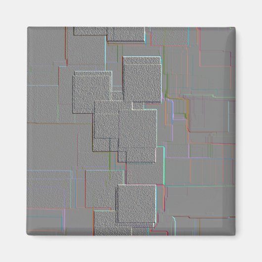 Geometrische Kunst "Cyber Gothic" Magnet (Vorne)