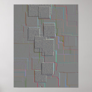 Geometrische Kunst "Cyber Gothic" Poster