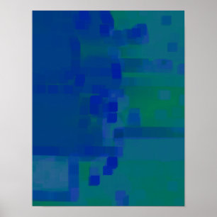 Geometrische Kunst "DeepBlue" Poster