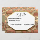 Geometrische Kunst Deko Lux gold / bronze Hochzeit Einladung (Vorne/Hinten)