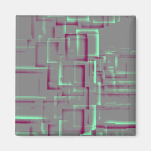 Geometrische Kunst der "Himbeere Minze" Magnet