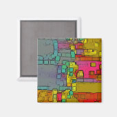 Geometrische Kunst der "Subway" Magnet (Vorderseite/Rückseite)
