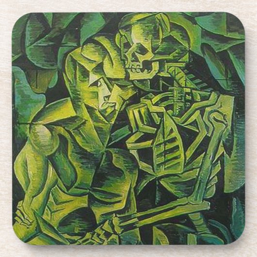 Geometrische Kunst des abstrakten Menschen und Ske Getränkeuntersetzer (Vorderseite)