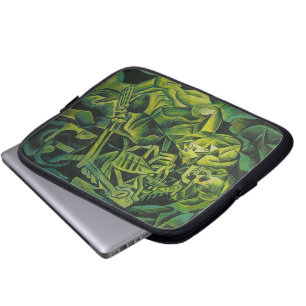 Geometrische Kunst des abstrakten Menschen und Ske Laptopschutzhülle