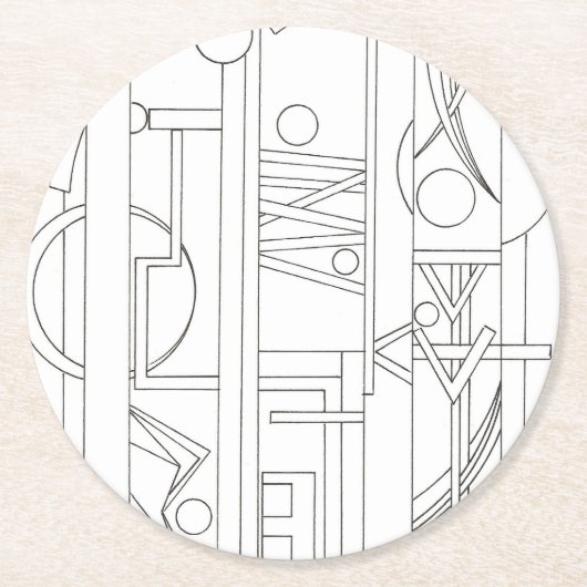 Geometrische Kunst des Architekten Dream-Modern Ba Runder Pappuntersetzer (Vorderseite)