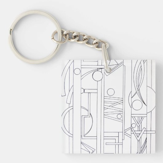 Geometrische Kunst des Architekten Dream-Modern Ba Schlüsselanhänger (Vorderseite)