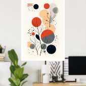 Geometrische Kunst des Bauhauses Mitte des Jahrhun Poster (Heimbüro)