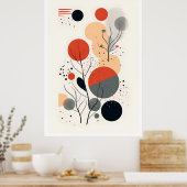 Geometrische Kunst des Bauhauses Mitte des Jahrhun Poster (Küche)