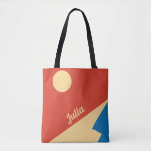 Geometrische Kunst des Gebirges und des Sonnenmitt Tasche