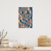 Geometrische Kunst des "Sunset" Poster (Küche)