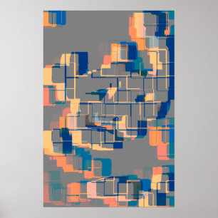 Geometrische Kunst des "Sunset" Poster