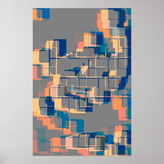 Geometrische Kunst des "Sunset" Poster (Vorne)