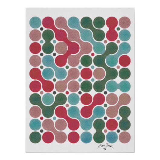 geometrische Kunst des Urlaubsdots Poster (Vorderseite)