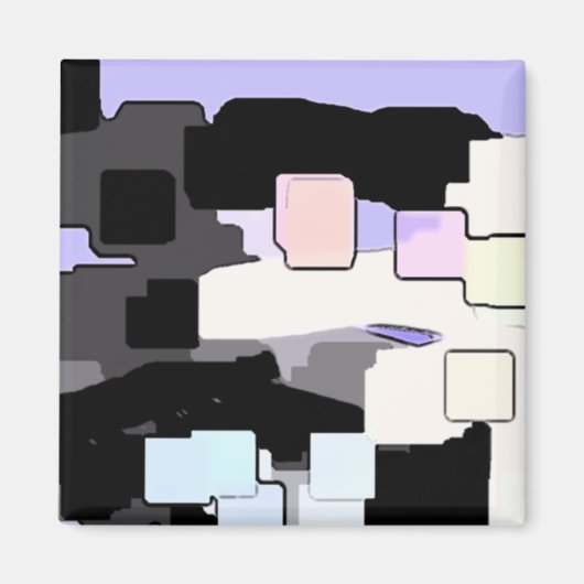Geometrische Kunst "Dreaming Blue" Magnet (Vorne)