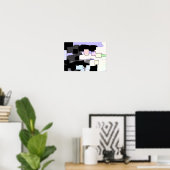 Geometrische Kunst "Dreaming Blue" Poster (Heimbüro)