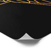 Geometrische Kunst Golwolf-Tierdarstellung cool Poster (Ecke)