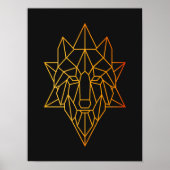 Geometrische Kunst Golwolf-Tierdarstellung cool Poster (Vorne)