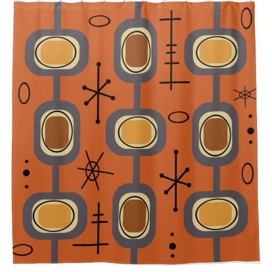 Geometrische Kunst im Weltraumzeitalter Duschvorhang (Vorderseite)