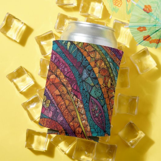 Geometrische Kunst in hellen Farben Dosenkühler (In Situ Sommer)