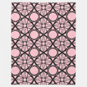 Geometrische Kunst in Schwarz und Rosa Fleecedecke (Vorderseite)