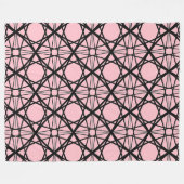 Geometrische Kunst in Schwarz und Rosa Fleecedecke (Vorderseite (Horizontal))