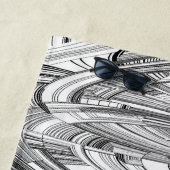 Geometrische Kunst in Schwarz und Weiß Strandtuch (Beispiel)