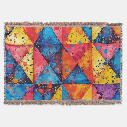 Geometrische Kunst: Lebendiges Chaos Decke (Vorderseite)