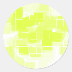 Geometrische Kunst "Lemon Meringue" Runder Aufkleber