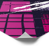 Geometrische Kunst mit Magenta und Lila Töne Poster (Ecke)