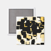 Geometrische Kunst "Orange Chocolate Cake" Magnet (Vorderseite/Rückseite)
