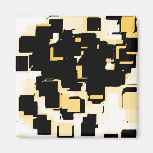 Geometrische Kunst "Orange Chocolate Cake" Magnet (Vorne)