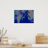 Geometrische Kunst "Rain Hitting Window" Poster (Küche)