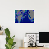 Geometrische Kunst "Rain Hitting Window" Poster (Heimbüro)