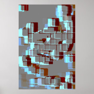 Geometrische Kunst "Red Tide" Poster