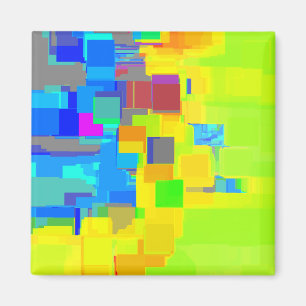 Geometrische Kunst "Stadt im Himmel" Magnet