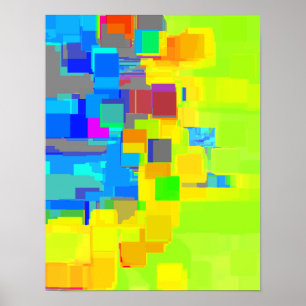 Geometrische Kunst "Stadt im Himmel" Poster