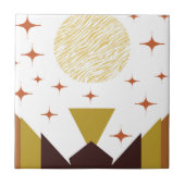 Geometrische Landschaft des mittleren Jahrhunderts Fliese (Vorderseite)