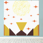 Geometrische Landschaft des mittleren Jahrhunderts Leinwanddruck (Insitu (Holzboden))