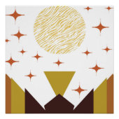 Geometrische Landschaft des mittleren Jahrhunderts Poster (Vorderseite)