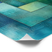 Geometrische Landschaftskunst - Aquamarine und gol Poster (Ecke)