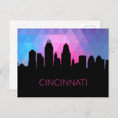 Geometrische Landschaftsstadtansicht | Cincinnati, Postkarte (Vorne/Hinten)
