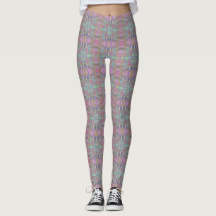 Geometrische Leggings mit Lila rosa grün