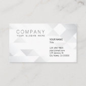 Geometrische leuchtende graue silberne visitenkarte (Rückseite)