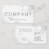 Geometrische leuchtende graue silberne visitenkarte (Vorne/Hinten)