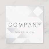 Geometrische leuchtende GreySilver quadratische Quadratische Visitenkarte (Vorderseite)