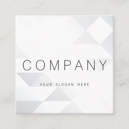 Geometrische leuchtende GreySilver quadratische Quadratische Visitenkarte (Vorderseite)