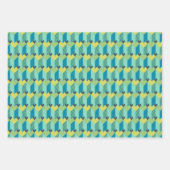 Geometrische Liebe in Citron, Aquamarin, Marine Geschenkpapier Set (Vorderseite)
