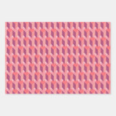 Geometrische Liebe in Magenta, Korallen, Rosa Geschenkpapier Set (Vorderseite)