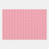 geometrische Liebe, Punkte und Zickzack Streifen Geschenkpapier Set (Vorderseite)